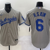 Men's Los Angeles Dodgers Hyeseong Kim #6 Gray Limited Jersey