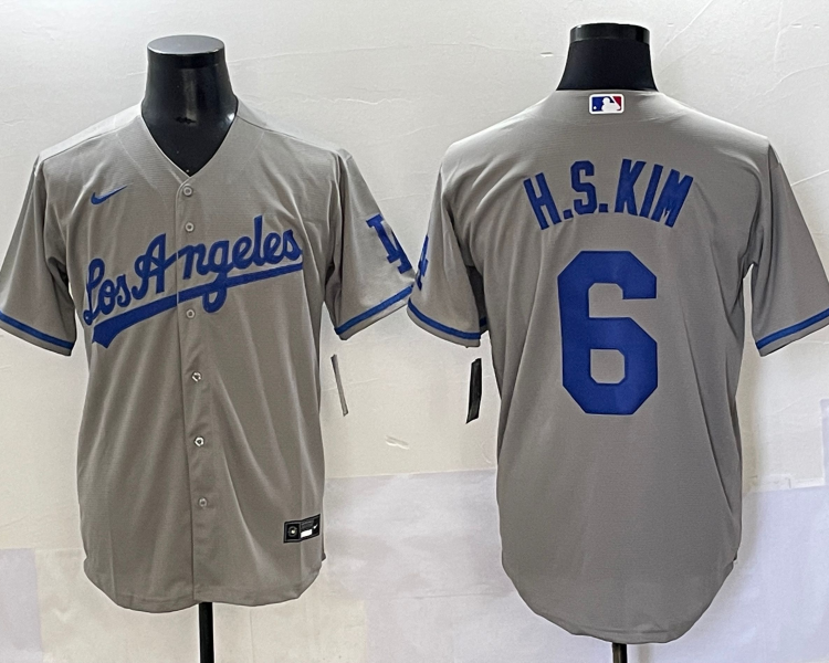 Men's Los Angeles Dodgers Hyeseong Kim #6 Gray Limited Jersey
