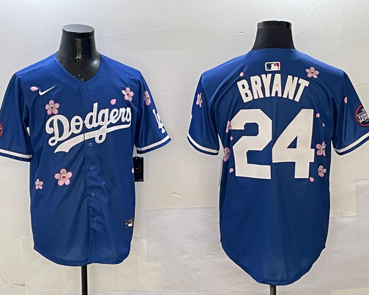 Men's Los Angeles Dodgers Kobe Bryant #24 Royal Alternate Jersey