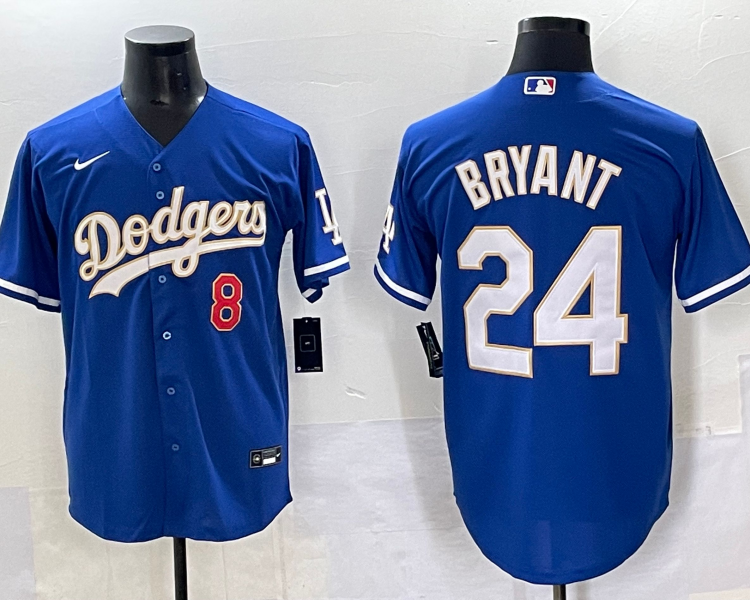 Men's Los Angeles Dodgers Kobe Bryant #8-24 Royal Jersey