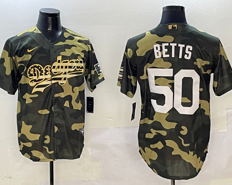 Men's Los Angeles Dodgers Mookie Betts #50 Camouflage Jersey