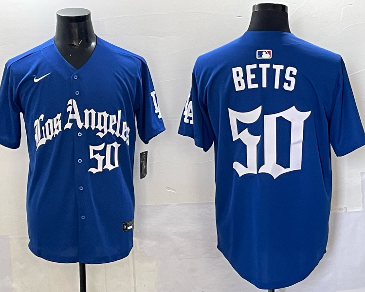 Men's Los Angeles Dodgers Mookie Betts #50 Royal Alternate Jersey