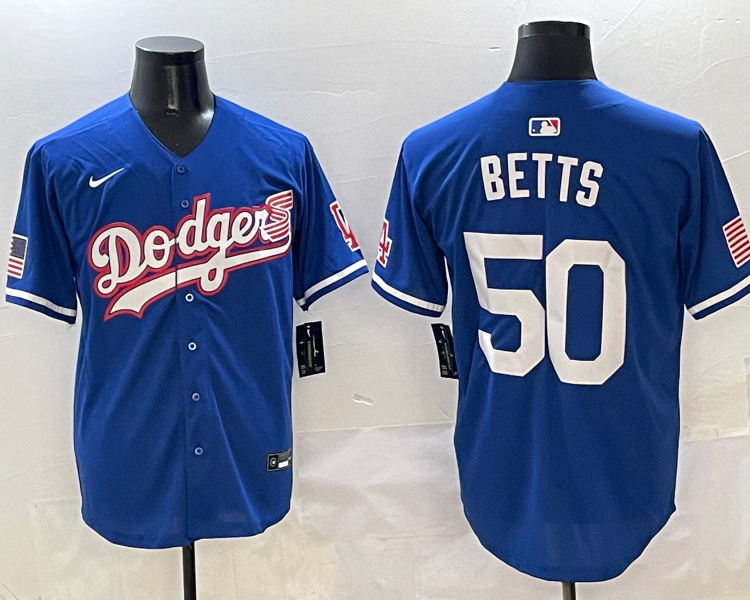 Men's Los Angeles Dodgers Mookie Betts #50 Royal Jersey