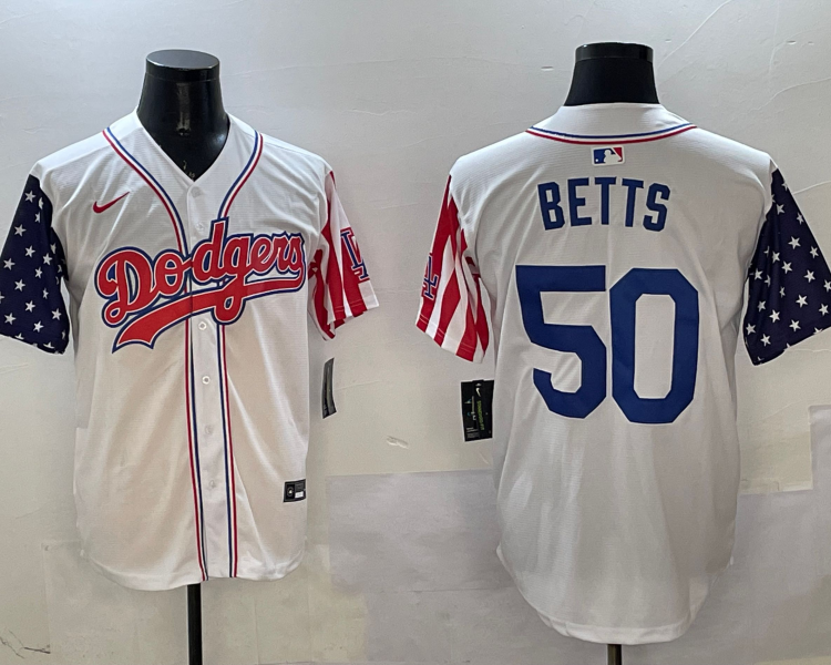 Men's Los Angeles Dodgers Mookie Betts White Jersey