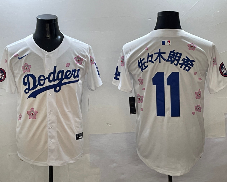 Men's Los Angeles Dodgers Roki Sasaki #11 White Jersey