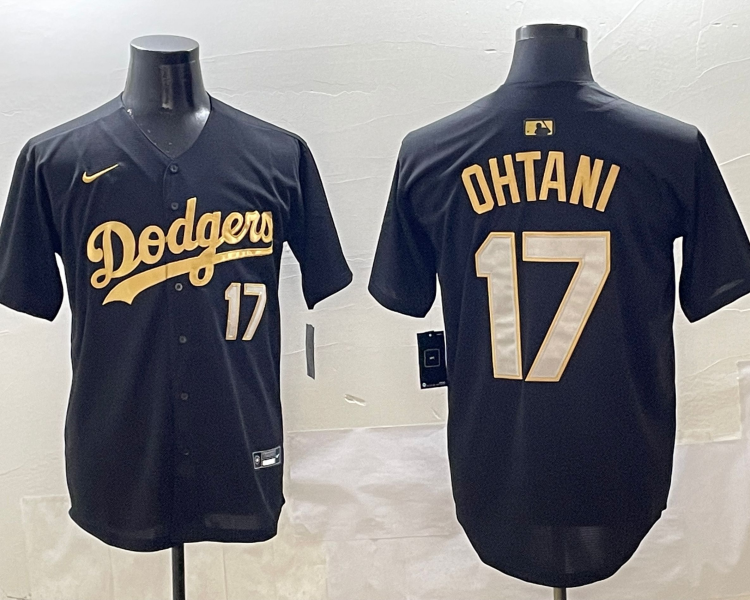 Men's Los Angeles Dodgers Shohei Ohtani #17 Black Team Jersey
