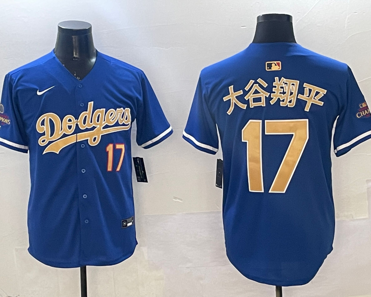 Men's Los Angeles Dodgers Shohei Ohtani #17 Royal 2025 Gold Collection Jersey