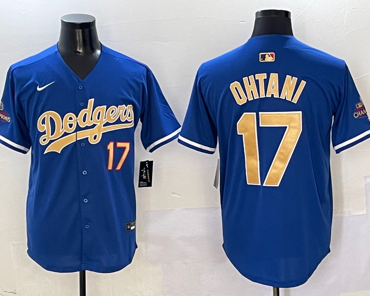 Men's Los Angeles Dodgers Shohei Ohtani #17 Royal 2025 Gold Collection Limited Jersey