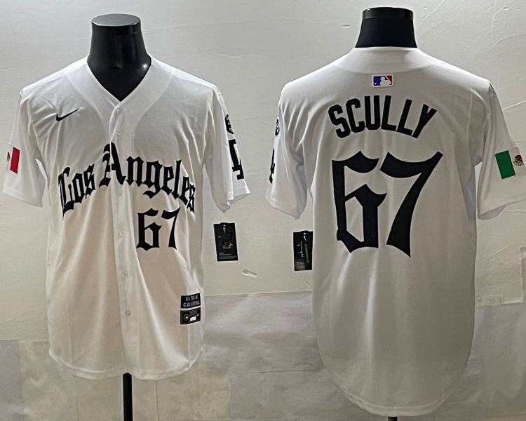 Men's Los Angeles Dodgers Vince Scully #67 White Limited Jersey