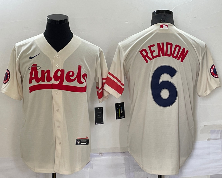 Men's Los Angeles Angels Anthony Rendons #6 Cream City Connect Jersey