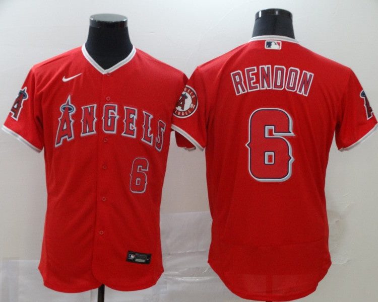 Men's Los Angeles Angels Anthony Rendons #6 Red Sewn Baseball Jersey