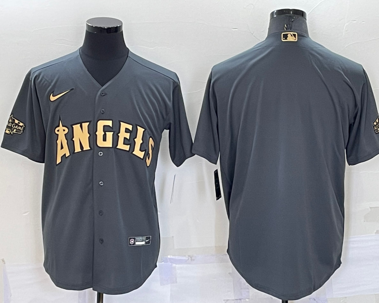 Men's Los Angeles Angels Dark Gray Alternate Team Blank Jersey