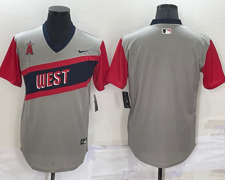Men's Los Angeles Angels Gray Blank Jersey