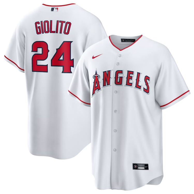 Men's Los Angeles Angels Lucas Giolito #24 White Home Jersey