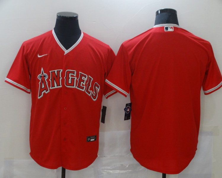 Men's Los Angeles Angels Red Alternate Team Blank Jersey