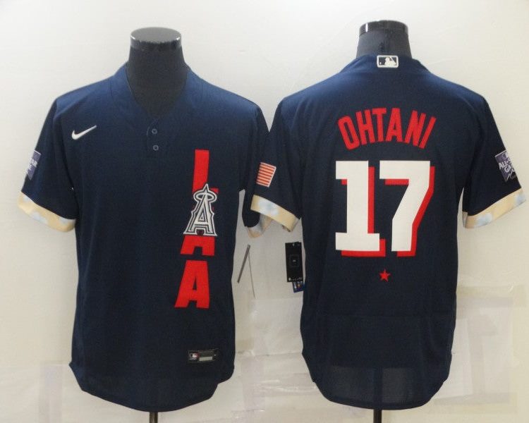 Men's Los Angeles Angels Shohei Ohtani #17 ALL STAR Navy Baseball Jersey