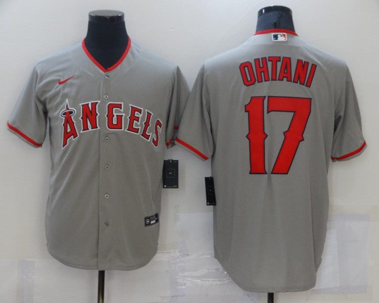 Men's Los Angeles Angels Shohei Ohtani #17 Gray Sewn Baseball Jersey