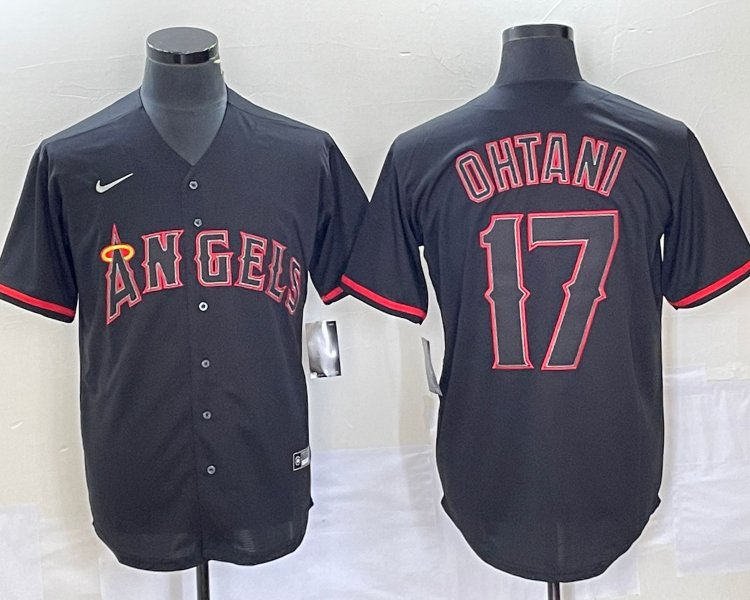 Men's Los Angeles Angels Shohei Ohtani #17 MLB Black Sewn Baseball Jersey