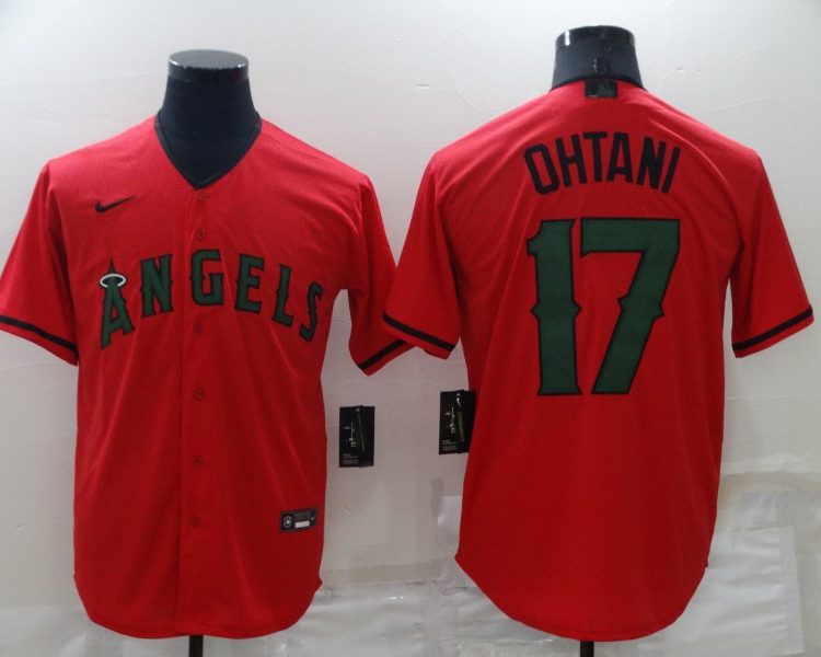 Men's Los Angeles Angels Shohei Ohtani #17 Red Sewn Baseball Jersey
