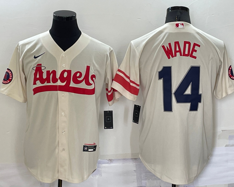 Men's Los Angeles Angels Tyler Wade #14 Cream City Connect Jersey