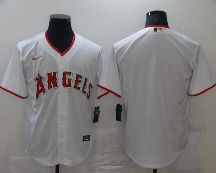 Men's Los Angeles Angels White Home Team Blank Jersey