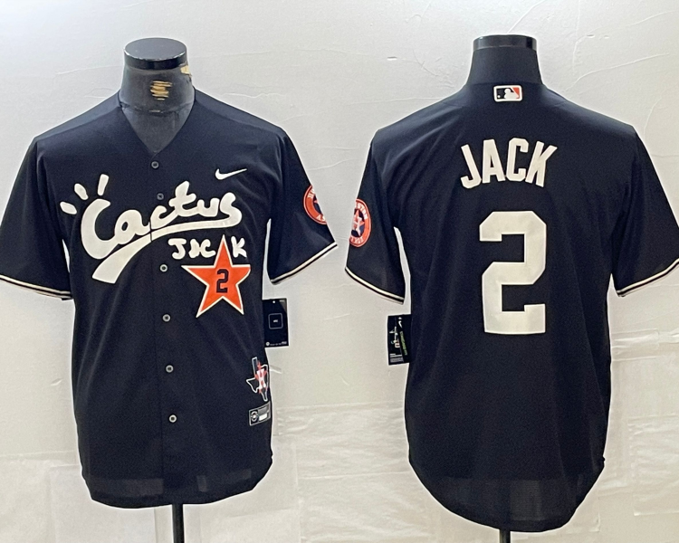 Men's Houston Astros #2 Black Limited Jersey Joint Edition
