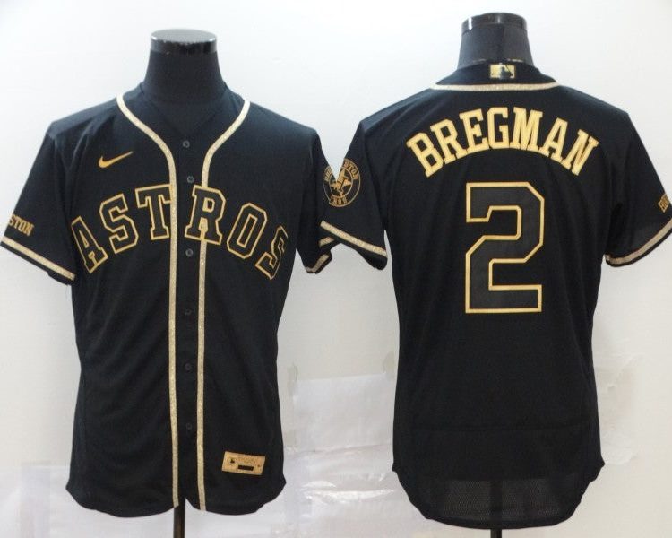Men's Houston Astros Alex Bregman #2 Black Stitched Jersey