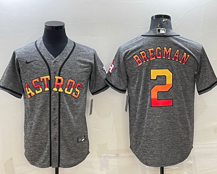 Men's Houston Astros Alex Bregman #2 Gray Jersey