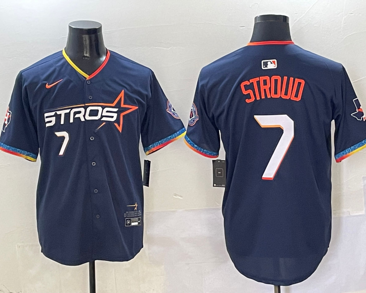 Men's Houston Astros C.J. Stroud #7 Navy 2025 City Connect Limited Jersey