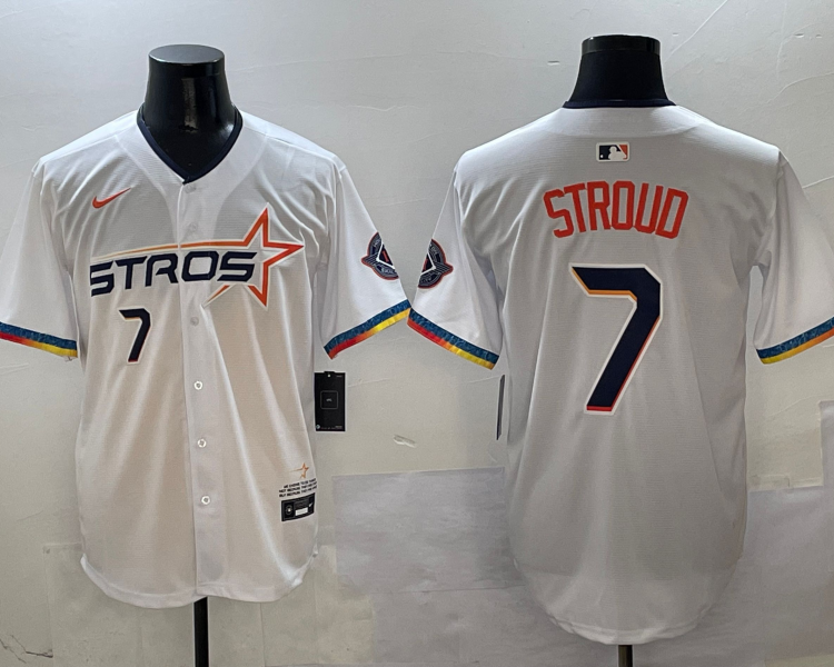 Men's Houston Astros C.J. Stroud #7 White 2025 City Connect Limited Jersey