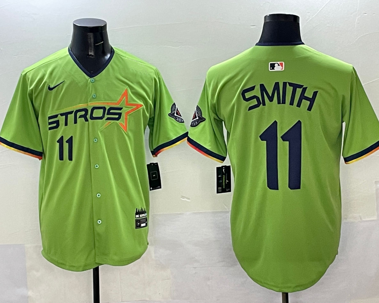 Men's Houston Astros Cam Smith #11 Green 2025 City Connect Limited Jersey