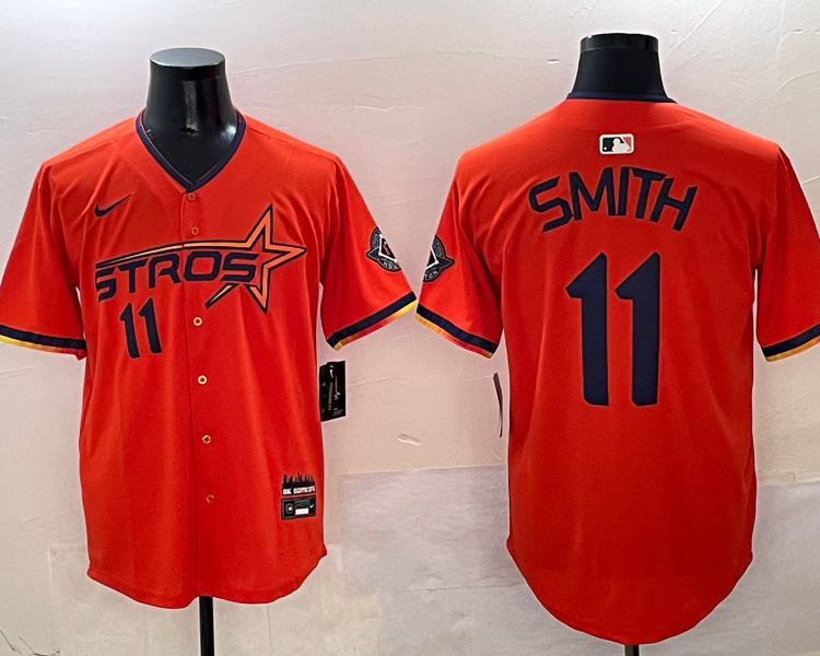 Men's Houston Astros Cam Smith #11 Orange 2025 City Connect Limited Jersey
