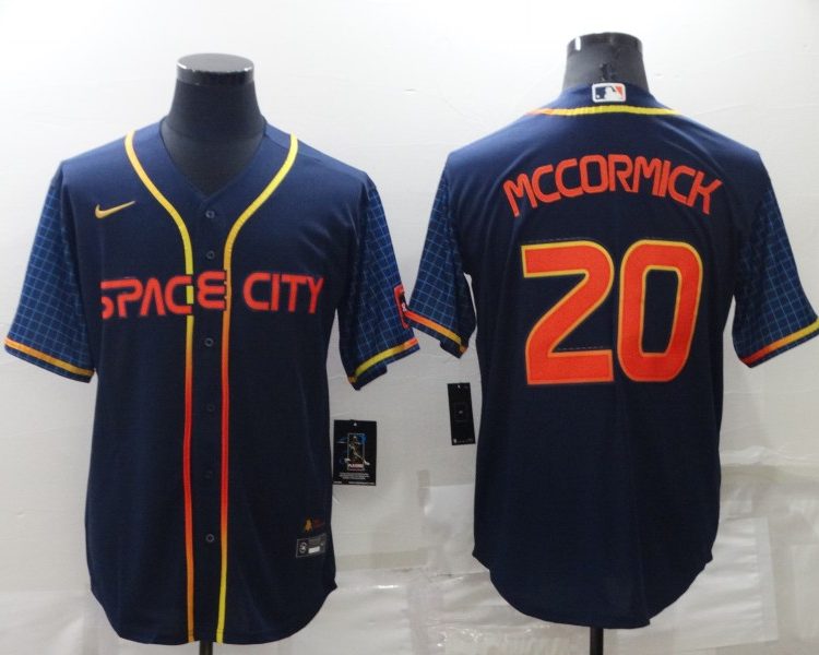 Men's Houston Astros Chas McCormick #20 Navy Space City Jersey