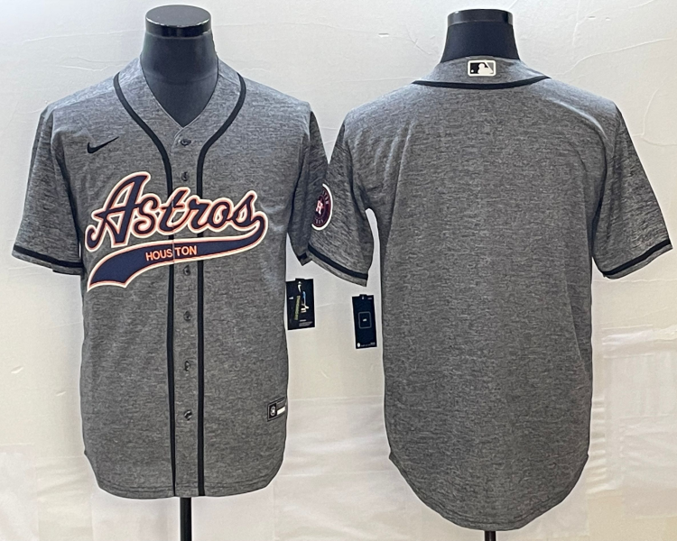 Men's Houston Astros Gray Joint Edition Blank Jersey