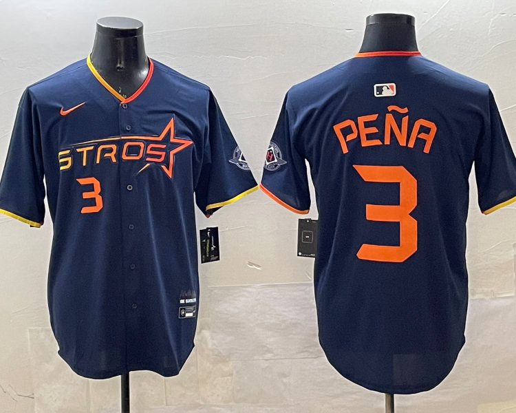 Men's Houston Astros Jeremy Pena #3 Navy 2025 City Connect Limited Jersey