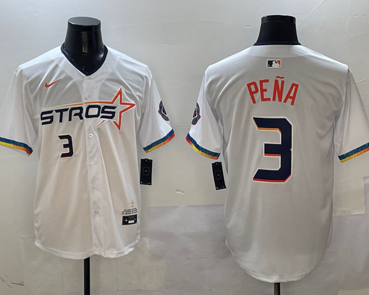 Men's Houston Astros Jeremy Pena #3 White 2025 City Connect Limited Jersey