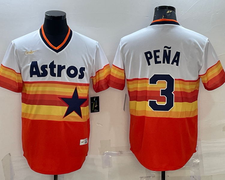 Men's Houston Astros Jeremy Pena #3 White Home Cooperstown Collection Team Jersey