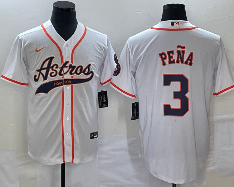 Men's Houston Astros Jeremy Pena #3 White Jersey Joint Edition