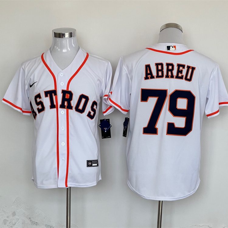 Men's Houston Astros Jose Abreu #79 White Home Jersey