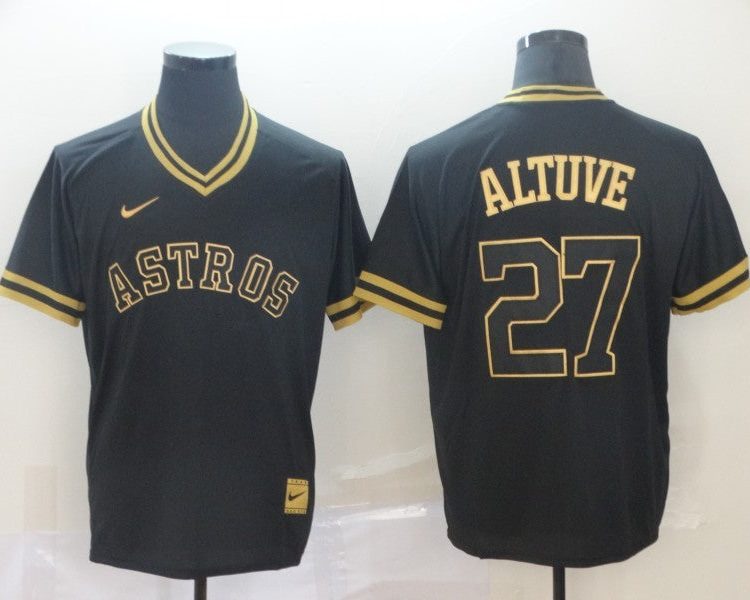 Men's Houston Astros Jose Altuve #27 Black Jersey