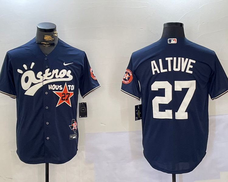 Men's Houston Astros Jose Altuve #27 Navy Jersey