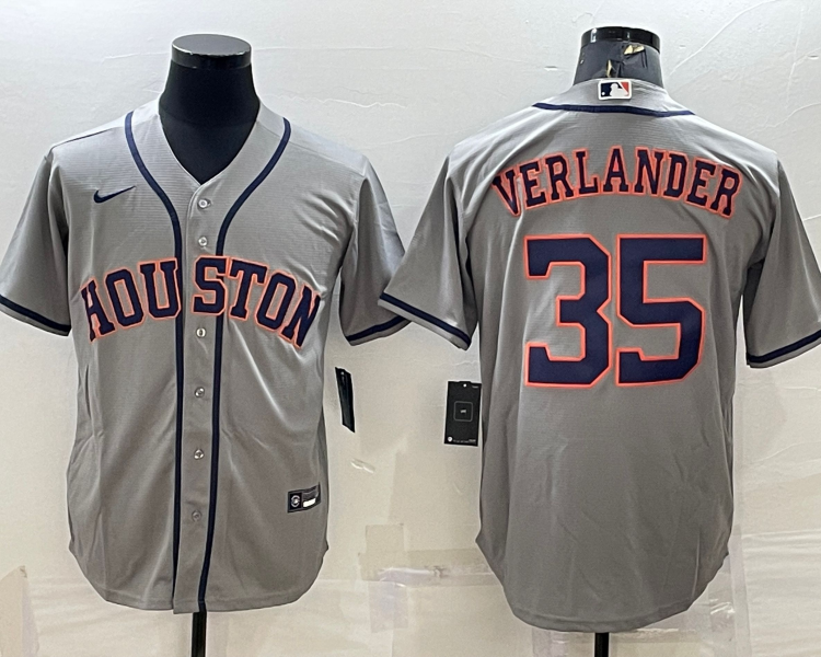 Men's Houston Astros Justin Verlander #35 Gray Jersey