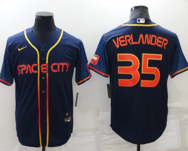 Men's Houston Astros Justin Verlander #35 Navy Space City Jersey