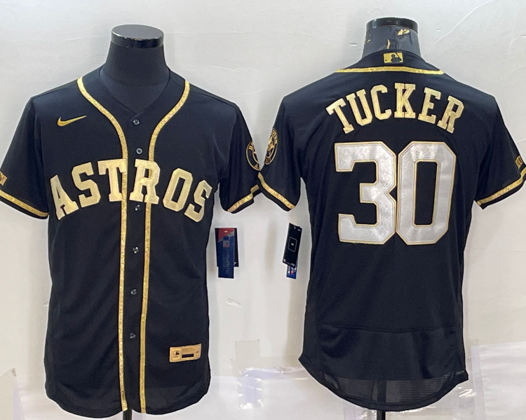 Men's Houston Astros Kyle Tucker #30 Black Jersey