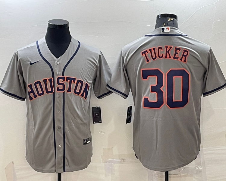 Men's Houston Astros Kyle Tucker #30 Gray Jersey