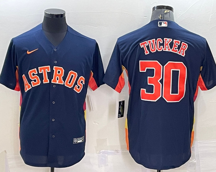 Men's Houston Astros Kyle Tucker #30 Navy Alternate Name Jersey