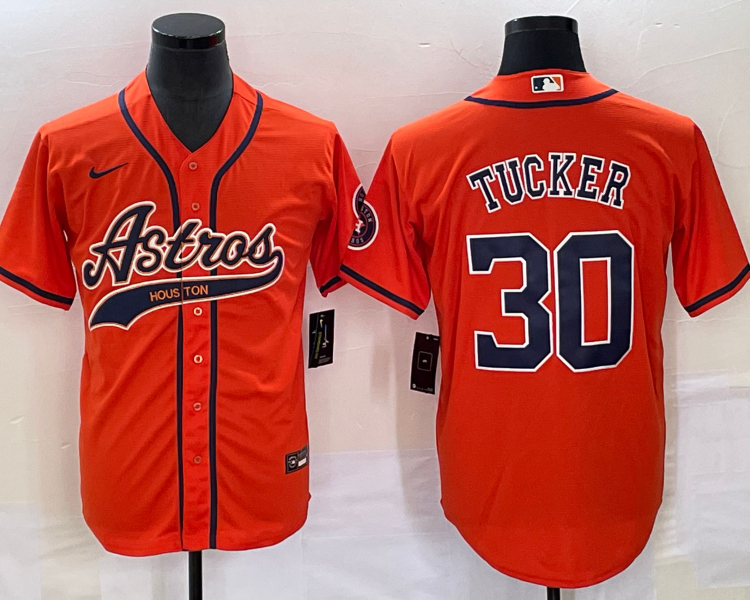 Men's Houston Astros Kyle Tucker #30 Orange Jersey Joint Edition