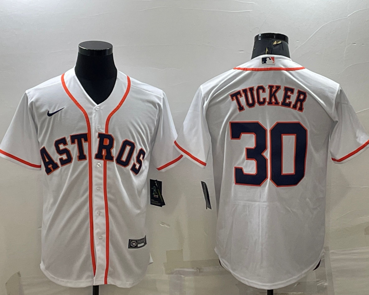 Men's Houston Astros Kyle Tucker #30 White Home Official Jersey