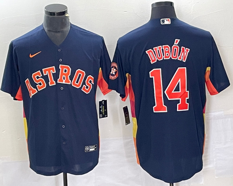 Men's Houston Astros Mauricio Dubon #14 Navy Alternate Name Jersey