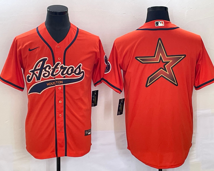 Men's Houston Astros Orange Authentic Jersey Joint Edition